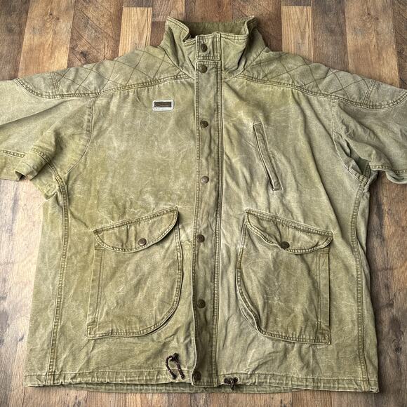 Vintage 90s Columbia Denim Barn Chore Coat Jacket Men's Large Distressed 5333 - Picture 1 of 15